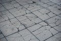 broken square shaped footpath concrete