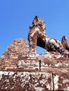 Broken statues of lions Royalty Free Stock Photo