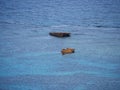 A broken stranded ship along Iguana Rock in Irabujima island, Okinawa