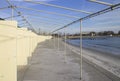 Broken structures on beach in winter, New Hampton