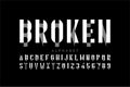 Broken style modern font Royalty Free Stock Photo