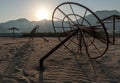 Broken sun umbrellas Royalty Free Stock Photo