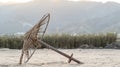 Broken sun umbrellas Royalty Free Stock Photo