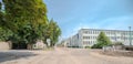 Poland Ostrowiec Swietokrzyski June 21 10:53 . Renovation of the road in the historic city center. Royalty Free Stock Photo