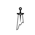 Broken sword outline icon