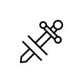 Broken sword, tattoo icon. Simple line, outline vector elements of tattooing icons for ui and ux, website or mobile application