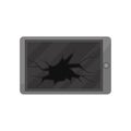 Broken tablet, damaged electronic device vector Illustration on a white background Royalty Free Stock Photo