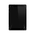 Broken tablet screen isolated. Computer monitor damage mock up. Royalty Free Stock Photo