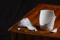 Broken tea cup Royalty Free Stock Photo
