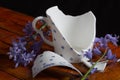 Broken tea cup