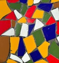 Broken tiles mosaic close-up, white, blue, red, green, yellow and brown tiles, Las Americas, Tenerife, Canary Islands, Spain Royalty Free Stock Photo