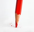 Broken tip of red pencil Royalty Free Stock Photo