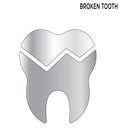 Broken tooth editable icon symbol design