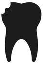 Broken tooth icon. Damaged enamel. Dental pain symbol