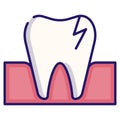 Broken tooth LineColor Royalty Free Stock Photo