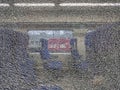 Broken train window Royalty Free Stock Photo