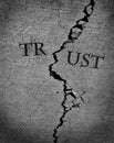 Broken Trust Represented by Cracked Cement Royalty Free Stock Photo