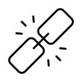 Broken url thin line vector icon Royalty Free Stock Photo