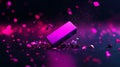 A broken usb flash drive and neon lights serve as a conceptual representation of digital corruption Royalty Free Stock Photo