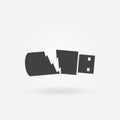 Broken USB flash drive vector icon Royalty Free Stock Photo