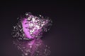 Broken violet glass figure