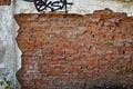 Broken wall, brick. Royalty Free Stock Photo