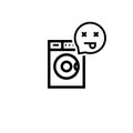 Broken washing machine outline icon