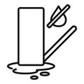 Broken water appliance icon outline vector. Repair dishwasher