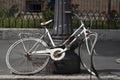 Broken wheel abandoned bicycle Royalty Free Stock Photo
