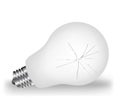 Broken white lightbulb