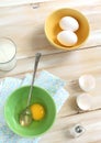 Broken and whole egg in a bowl Royalty Free Stock Photo