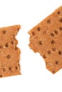 Broken whole grain crisp bread. Royalty Free Stock Photo