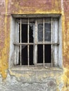 Broken window of an abandoned building Royalty Free Stock Photo