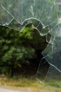 Broken window glass Royalty Free Stock Photo