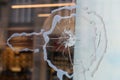 Broken Window Glass of a Store Located in Downtown Zurich, Switzerland