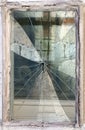 Broken window in an old house Royalty Free Stock Photo