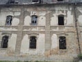 Broken windows on abandoned industrial buildings Royalty Free Stock Photo