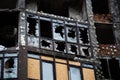 Broken windows in residential buildings in the city of Bucha in the Kyiv region after the Invasion of Russia in Ukraine