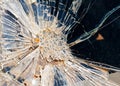 The broken windshield in the car accident Royalty Free Stock Photo