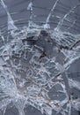 Broken car front windshield glass Royalty Free Stock Photo