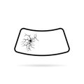 Broken windshield glass with crack Royalty Free Stock Photo