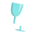 Broken wine glass vector.