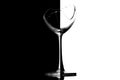 Broken wineglass on a black and white background Royalty Free Stock Photo