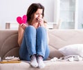 Broken woman heart in relationship concept Royalty Free Stock Photo