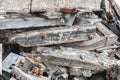 Broken wooden beams on top Royalty Free Stock Photo