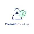 Broker consulting, financial advice, business man, investment service