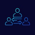 broker or mediator line icon, vector Royalty Free Stock Photo