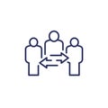 broker or mediator line icon, vector Royalty Free Stock Photo