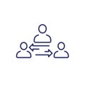 broker or mediator line icon on white Royalty Free Stock Photo