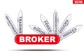 Broker symbol. Penknife with many blades. Royalty Free Stock Photo